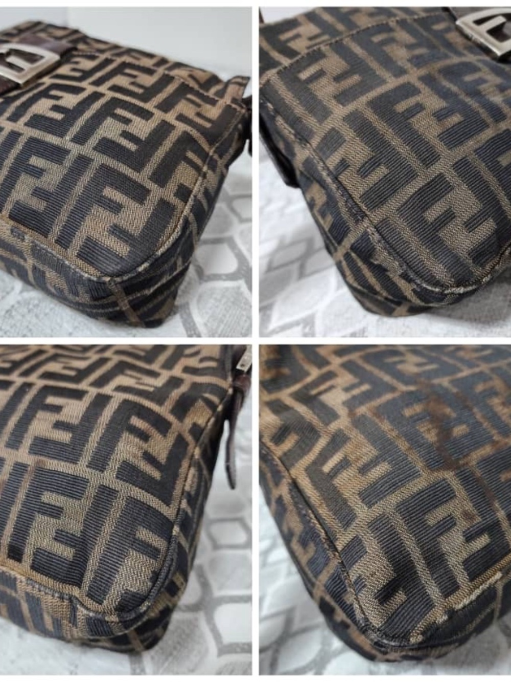 Authentic FENDI Vintage Zucca Baguette Shoulder Bag Brown - Picture 9 of 15
